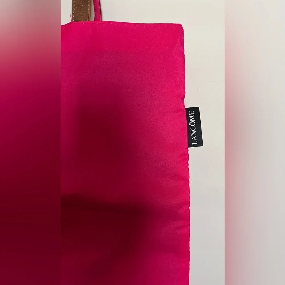 Lancôme Bright Pink Tote, Colorful Macaroon Lining, Handles, Reusable
